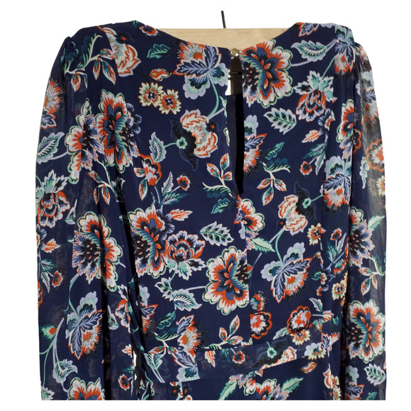 Julia Jordan Womens Long Sleeve Elastic Cuff Swing Dress Floral Print Size 6 - Picture 4 of 8